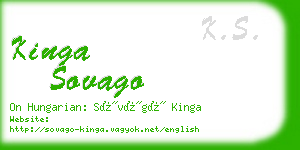 kinga sovago business card
